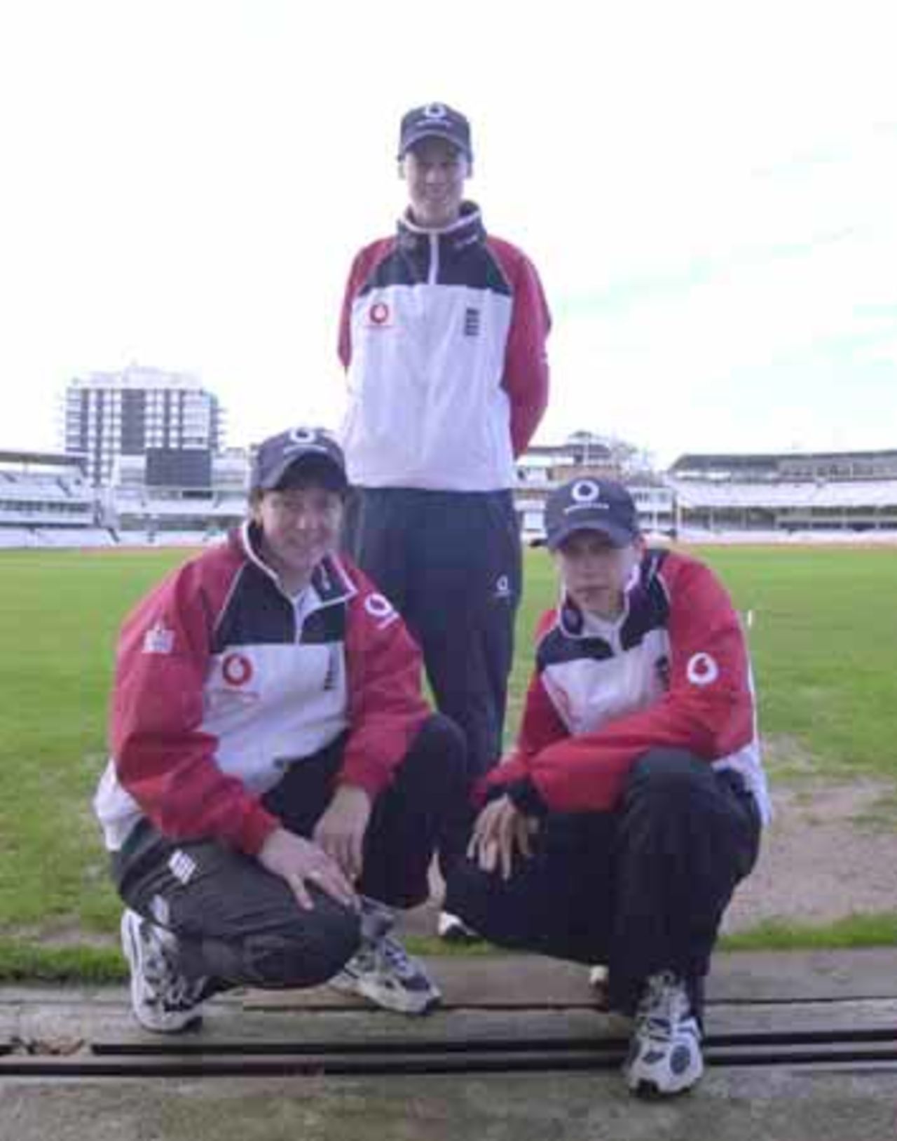 England team members at Lord's on the day of departure for the World Cup in New Zealand