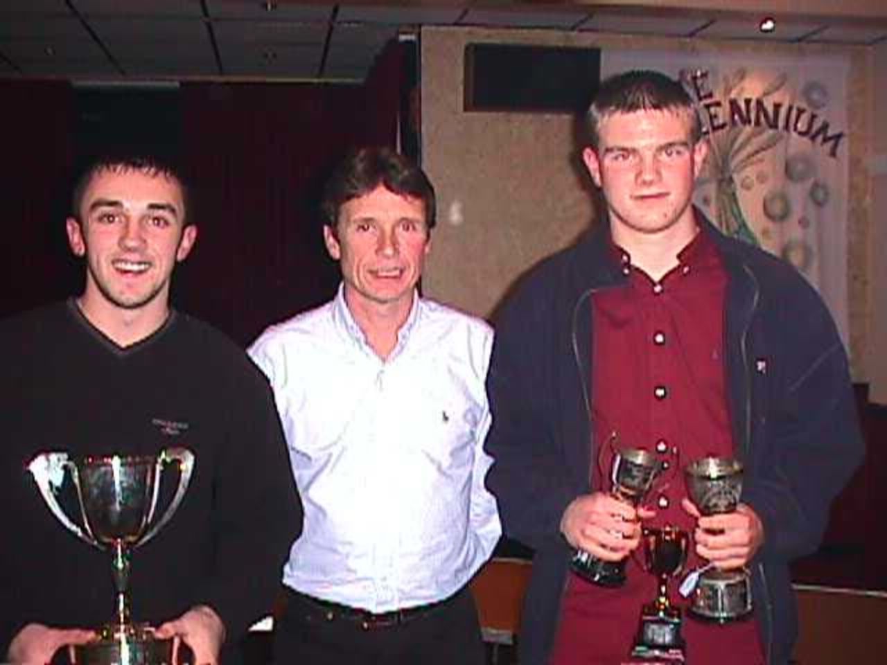 Liam Jackson, Mike Duxbury and Robert Green at the Presentation Night