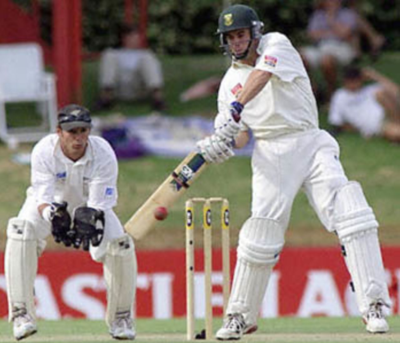Neil Mckenzie plays the ball to the off side, New Zealand in South Africa, 2000/01, 1st Test, South Africa v New Zealand, Goodyear Park, Bloemfontein, 17-21 November 2000 (Day 1).