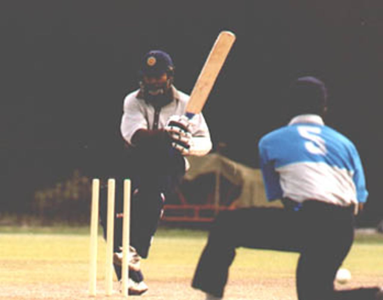Kaluwitharana is bowled whilst trying to pull, in the Premier Limited Over Tournament semi finals