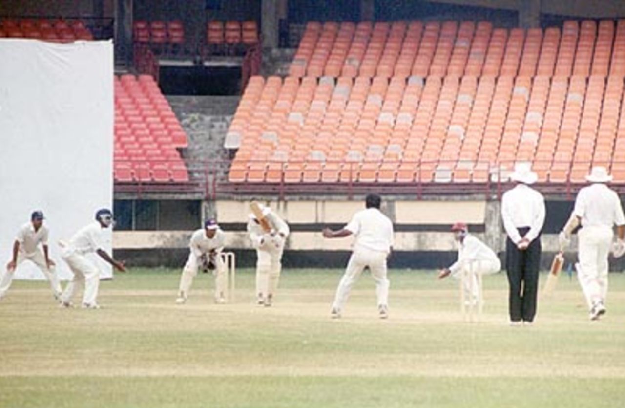 RP Rane plays off the pads to a ball from AnanthaPadmanabhan, Ranji Trophy South Zone League, 2000/01, Kerala v Goa, Nehru Stadium, Kochi, 15-18 November 2000.