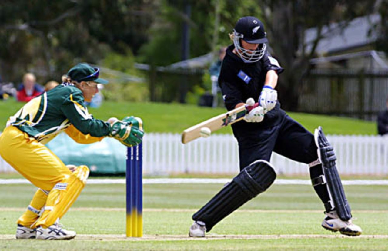 New Zealand v Australia opening match of the CricInfo Women's World Cup 2000 played at the BIL Oval of Lincoln University