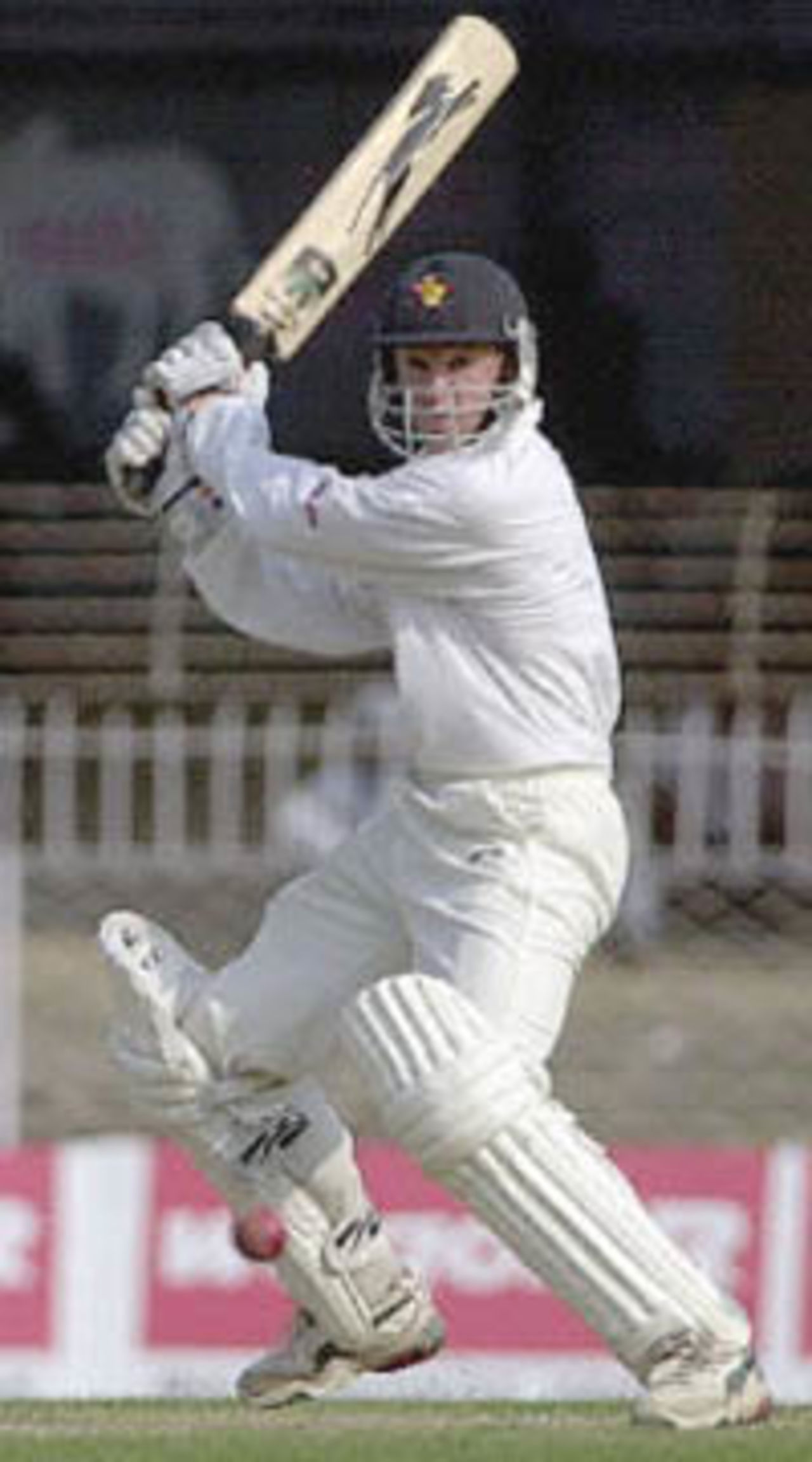 Andy Flower cuts a Joshi delivery during his double century knock, Zimbabwe in India, 2000/01, 2nd Test, India v Zimbabwe, Vidarbha C.A. Ground, Nagpur, 25-29 November 2000 (Day 5).