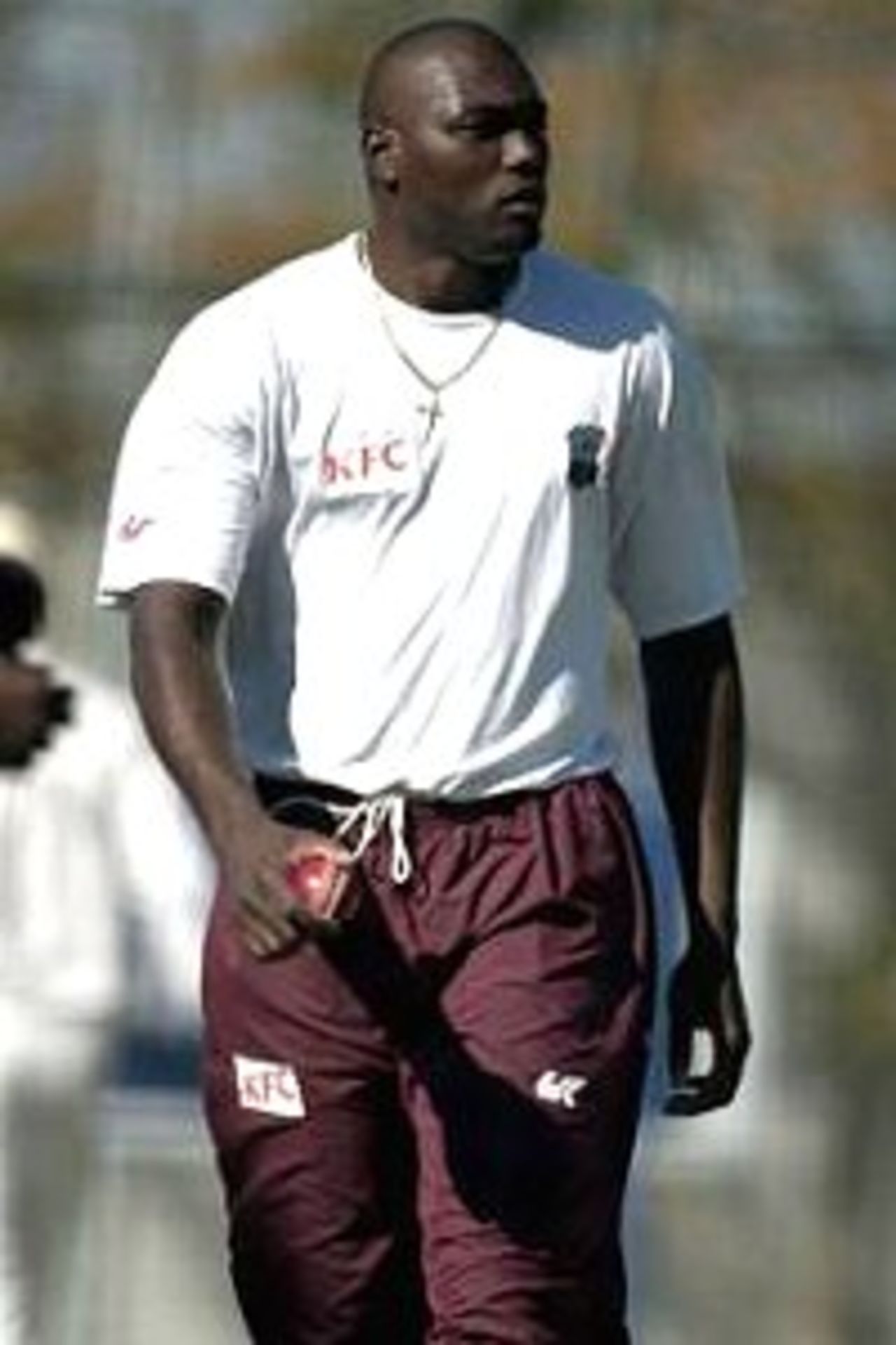 29 Nov 2000: Marlon Black West Indian bowler during the first training session for the West Indies before the second Test match against Australia starting at the WACA Ground in Perth, Western Australia on December 1.