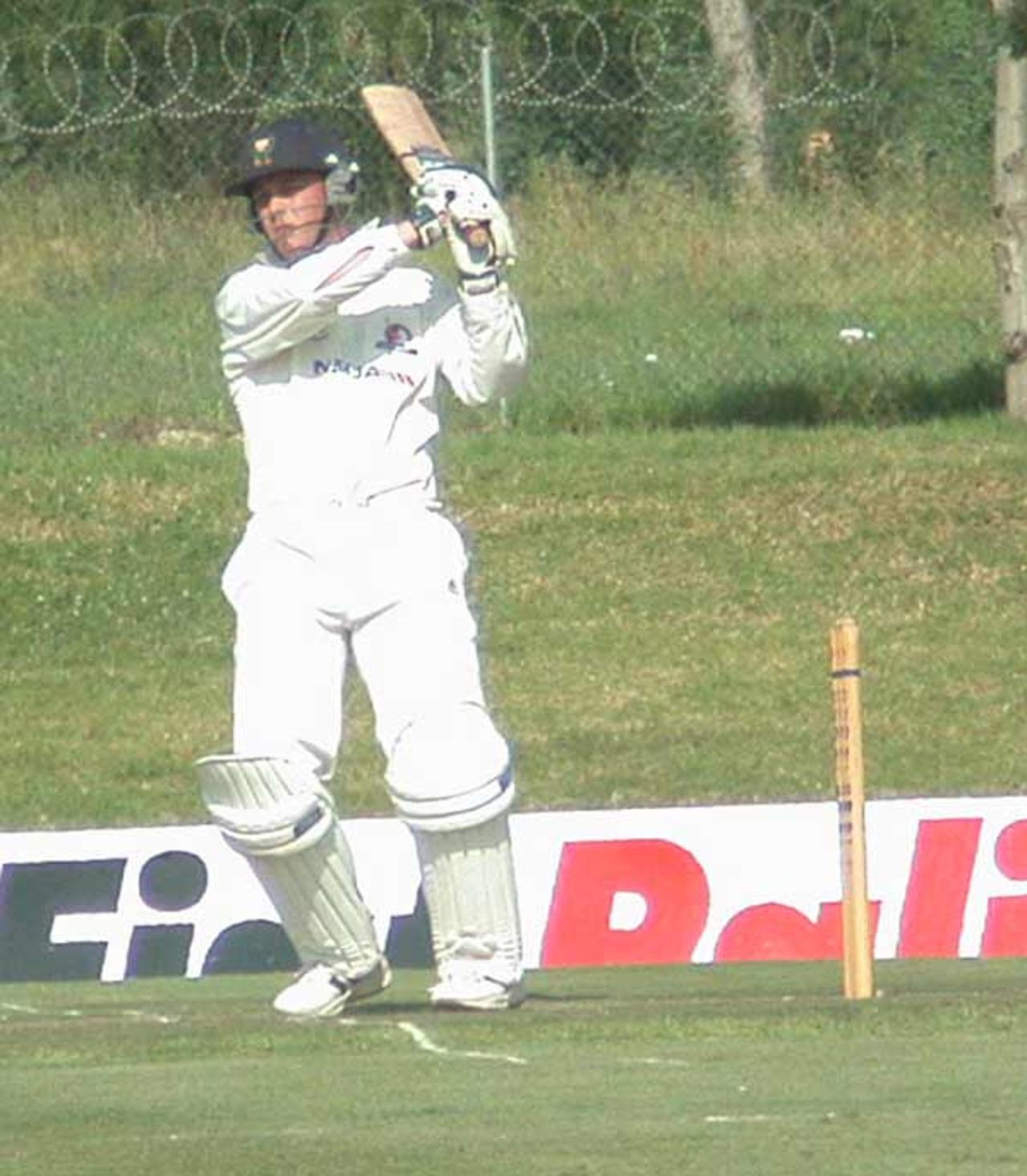 WP's Jonathan Trott pulls a ball to against Boland and is caught at midwicket