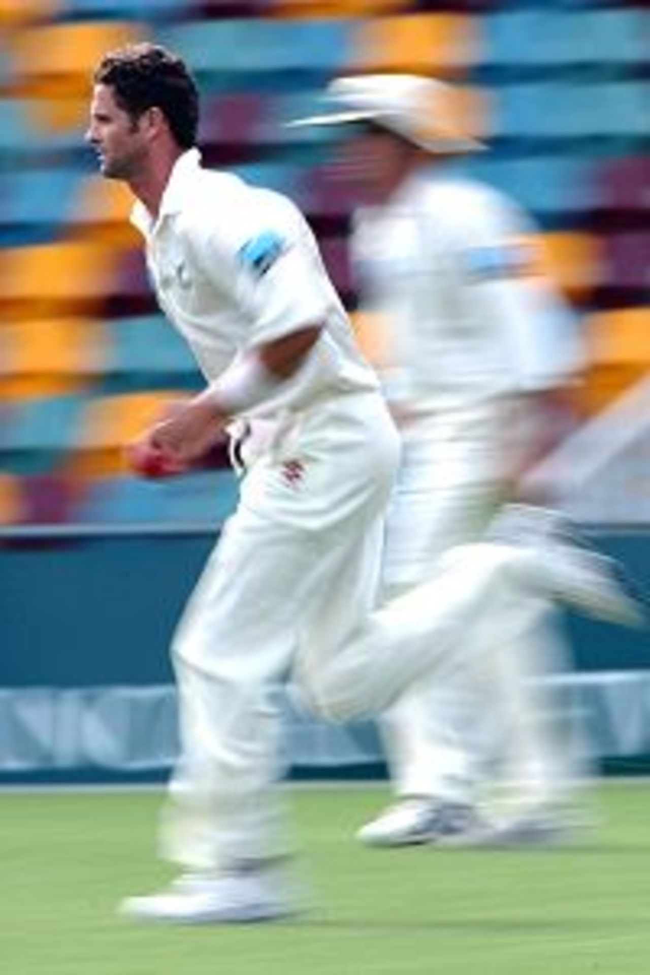 4 Nov 2001: Chris Cairns of New Zealand in action bowling against Queensland during the New Zealand versus Queensland cricket match played at the Gabba in Brisbane, Australia. The match is part of the New Zealand team's tour of Australia.