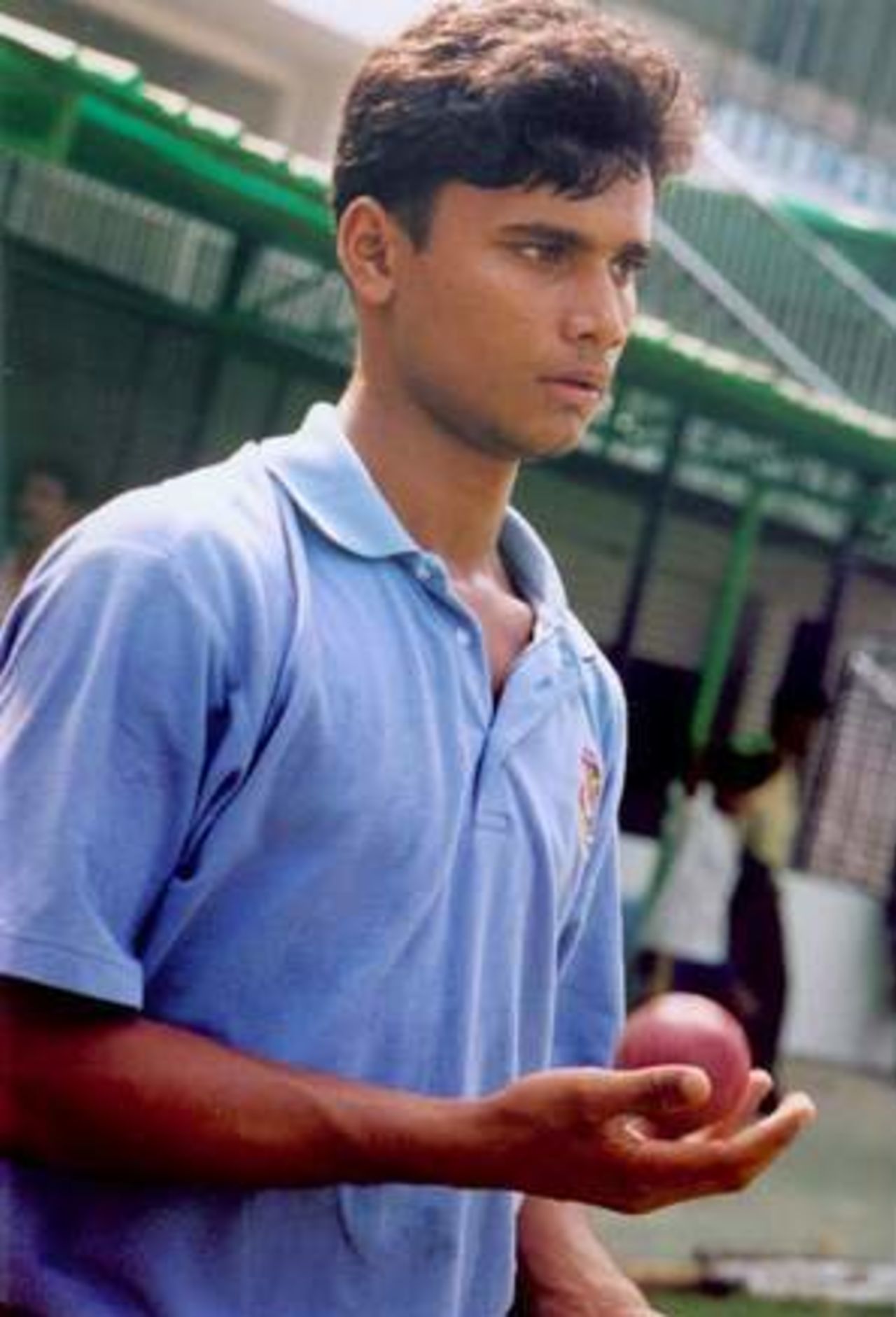 Pakistan Rashed Altaf Russel Arnold hits the ball as Pakistani Rashid Latif looks on ...