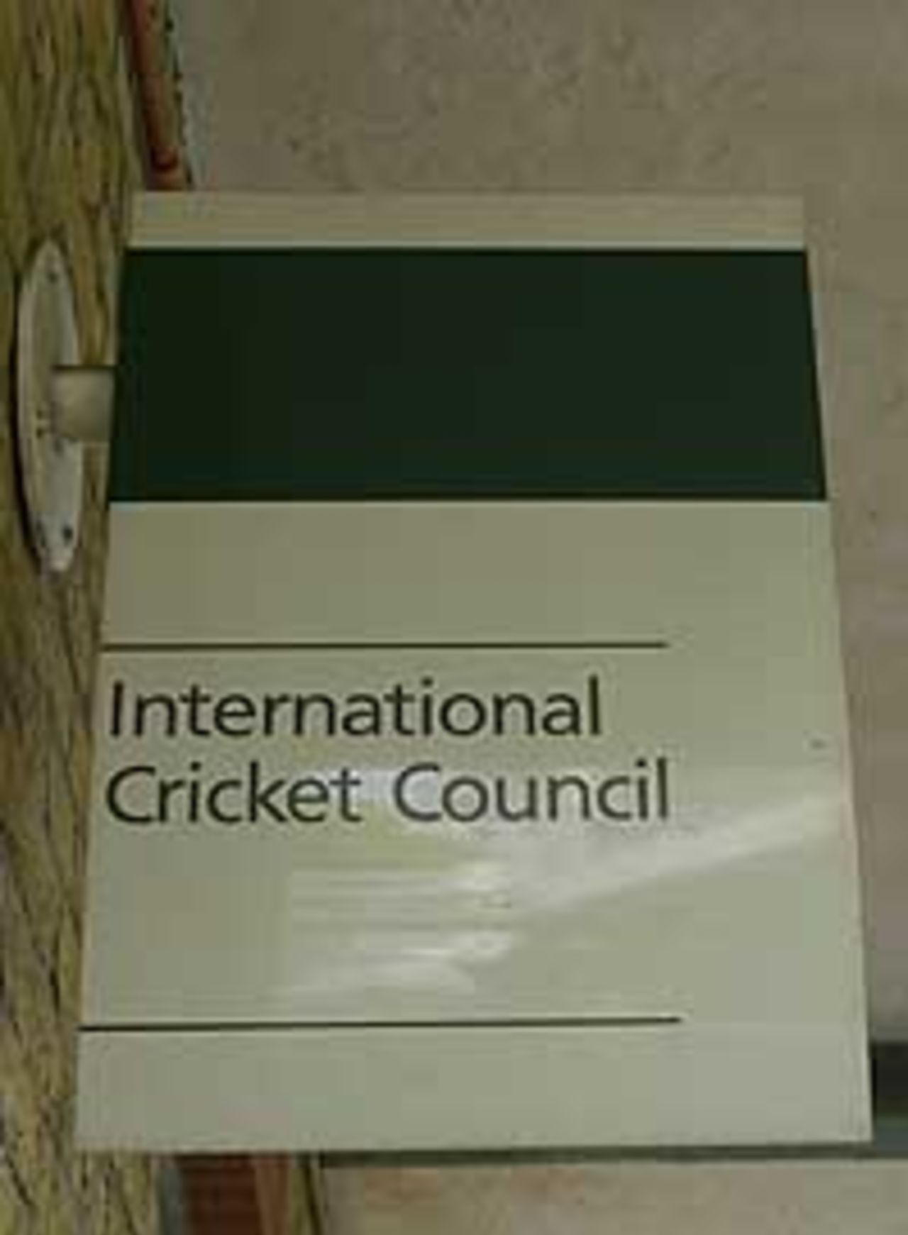 Pictured outside the offices of the ICC at Lord's cricket ground