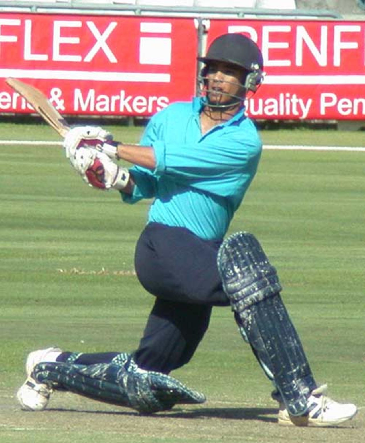 Academy Panthers batsman JP Duminy sweeps during his innings of 95 not out at Newlands. The Gladiators defeated the Panthers by one wicket at Newlands on Wednesday.
