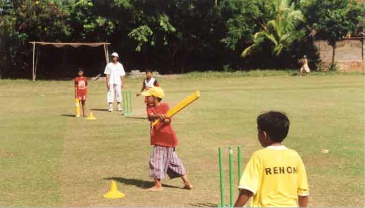 Children of all ages enjoy cricket in Indonesia