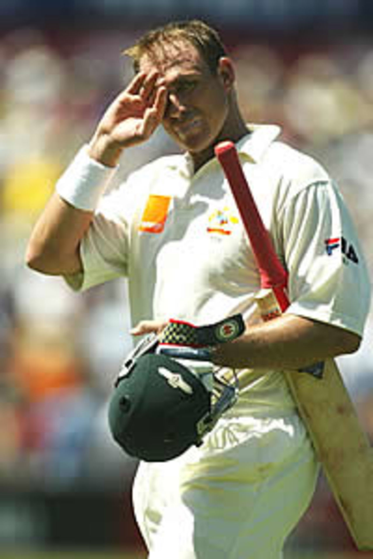 ADELAIDE - NOVEMBER 22: Matthew Hayden of Australia leaves the field after losing his wicket during day two of the second Ashes Test between Australia and England at Adelaide Oval in Adelaide, Australia, on November 22, 2002.