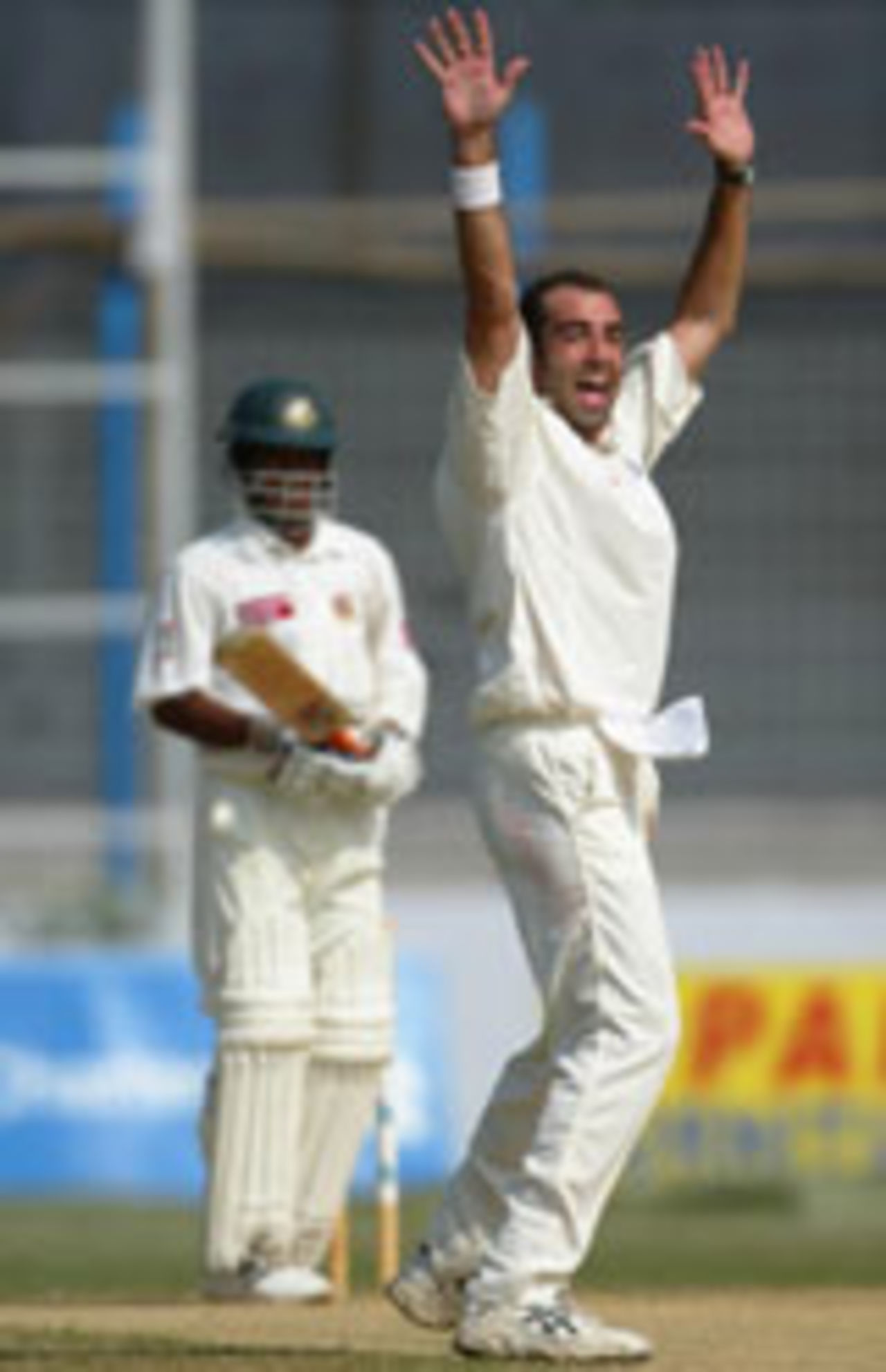 Richard Johnson celebrates Hannan Sarkar's wicket, Bangladesh v England, 2nd Test, November 1, 2003