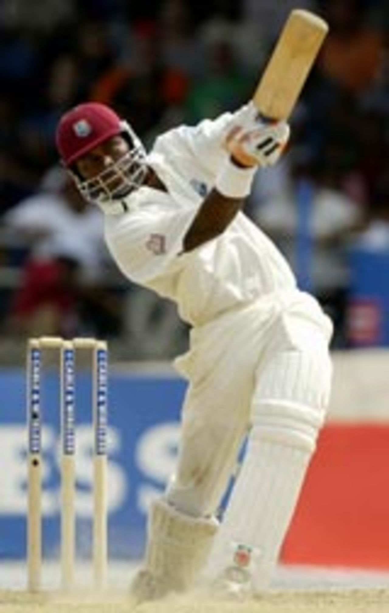 Marlon Samuels plays the off-drive, West Indies v Australia, second Test, Port-of-Spain, April 21, 2003