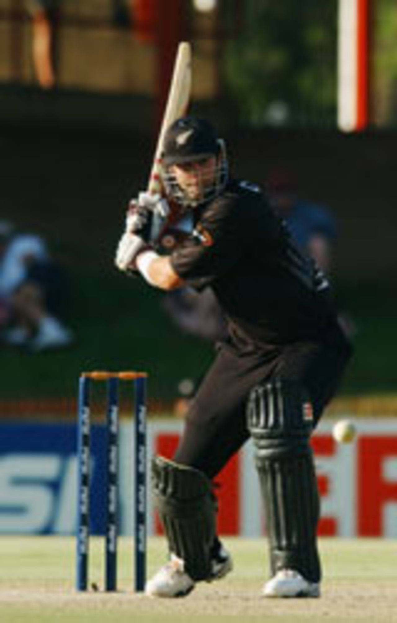 Chris Cairns prepares to drive, New Zealand v Zimbabwe, Super Sixes, Bloemfontein, March 8, 2003