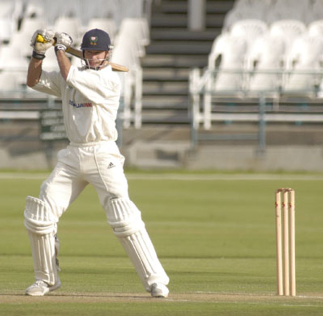 Neil Johnson drives a ball against North West at Newlands on Friday