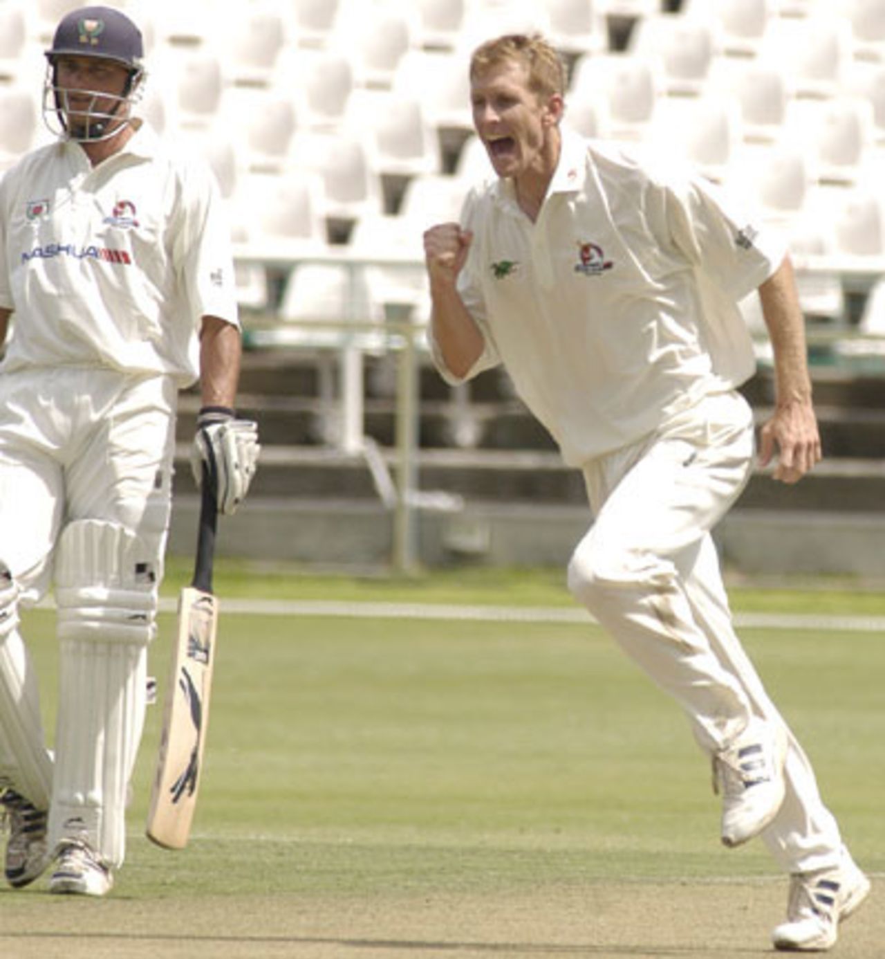 Garth Roe of North West celebrates the dismissal of Andrew Puttick against WP at Newlands on Friday