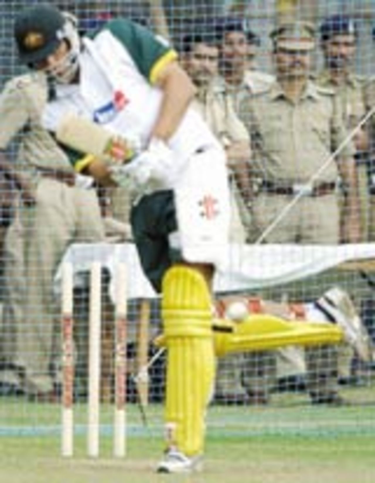 Andrew Symonds batting in the nets on the eve of Australia's match against New Zealand at Pune, November 2, 2003