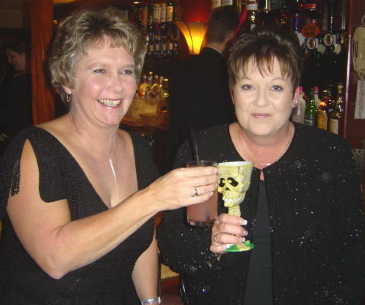 Sally Dickson and friend, enjoying a chilling cocktail