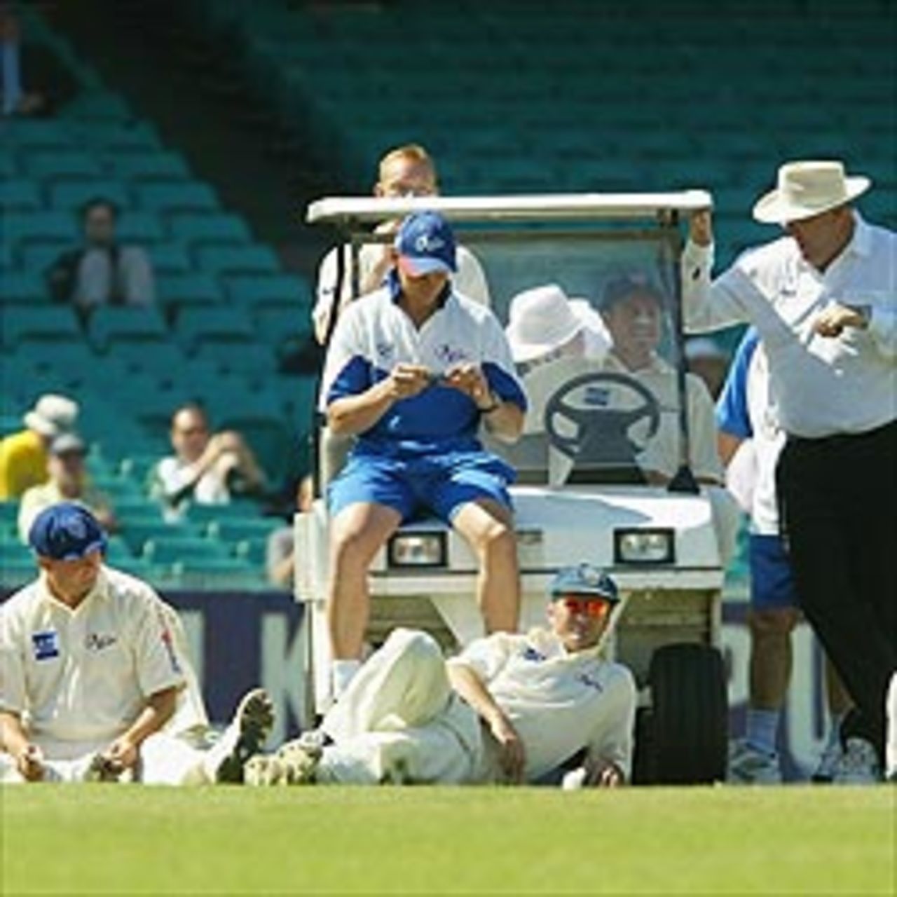 Steve Waugh and the Blues take a break to watch the Melbourne Cup during the Pura Cup Cricket match between the New South Wales Blues and the Western Australia Warriors at the SCG November 4, 2003 in Sydney, Australia.