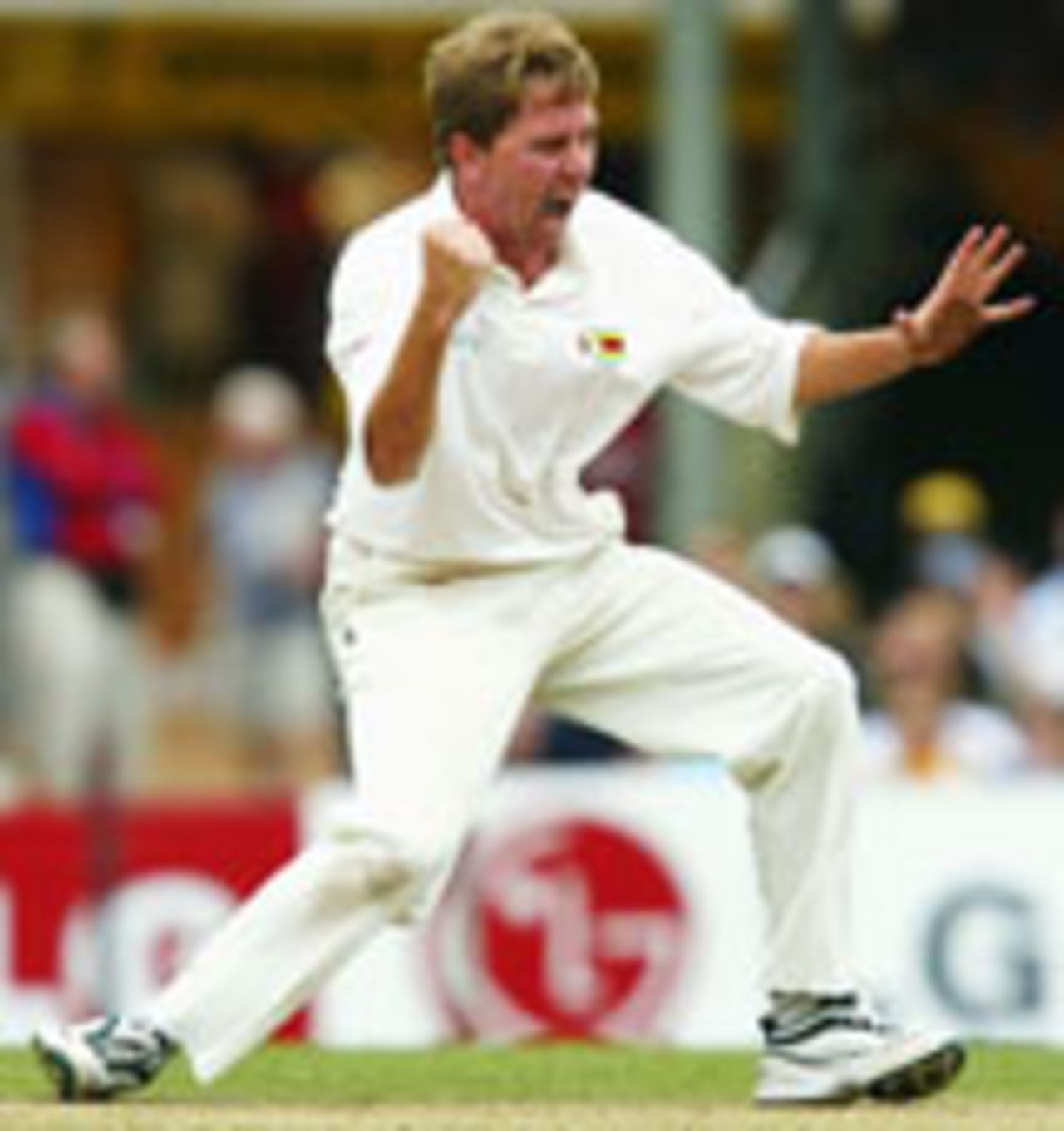 Ray Price celebrates a wicket, Australia v Zimbabwe, 2nd Test, Sydney, October 18, 2003