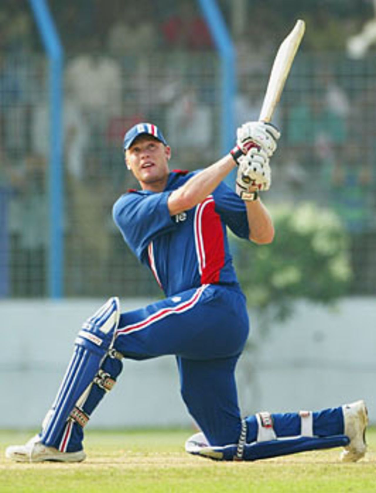 Andrew Flintoff lofts one over square leg, Bangladesh v England, 1st ODI, Chittagong, November 7, 2003