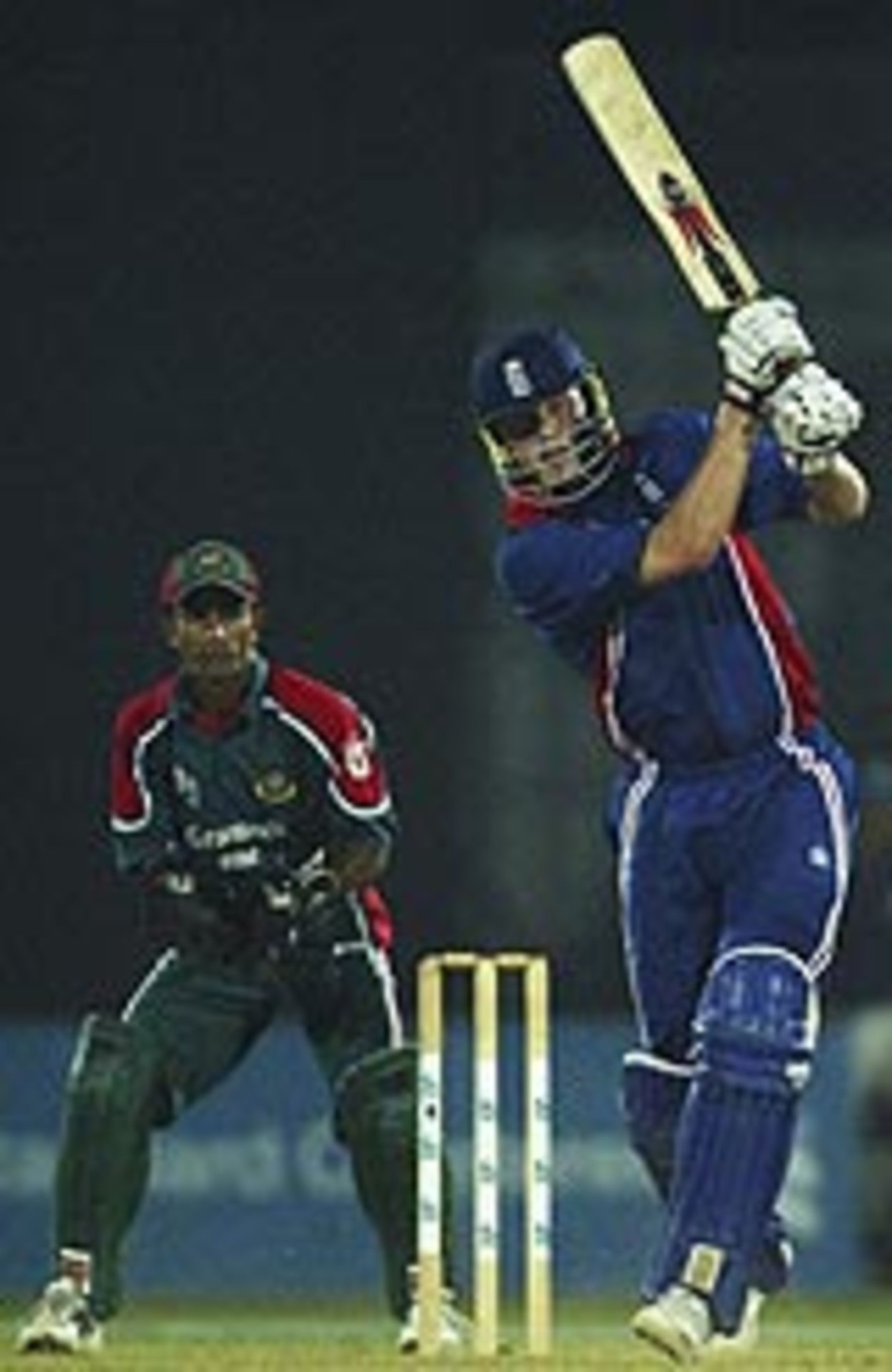 Andrew Flintoff on his way to 70 not out in Dhaka