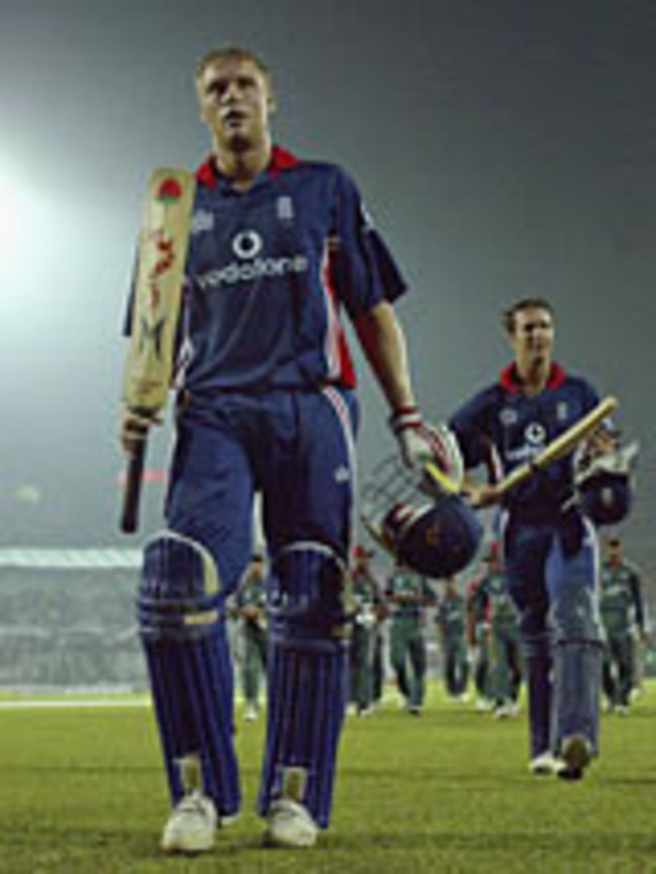 Andrew Flintoff walks off after another Man of the Match performance, Bangladesh v England, 2nd ODI, Dhaka, November 10, 2003