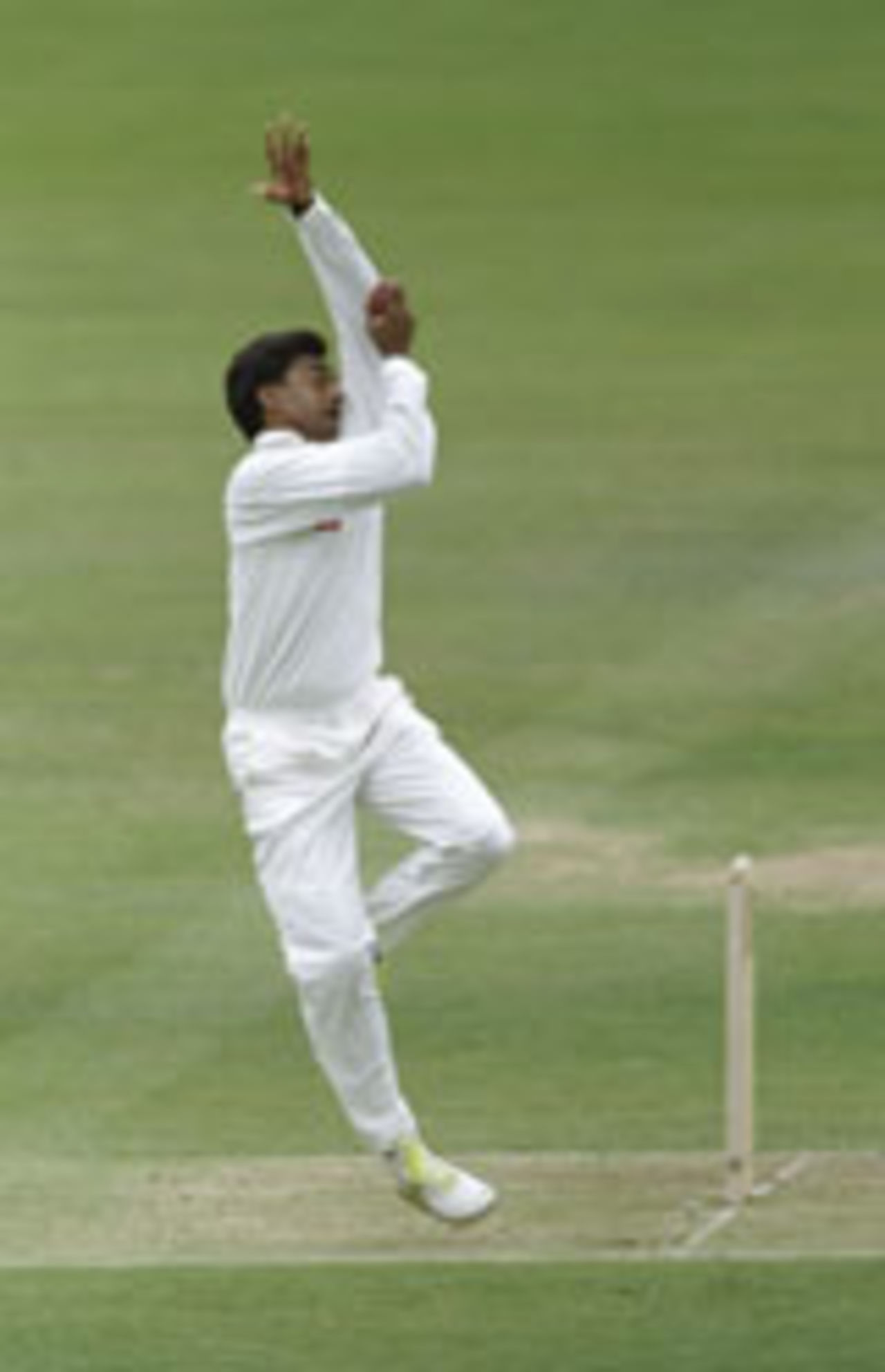 Javagal Srinath bowling during the second test between England v India, Lords, June 20, 1996
