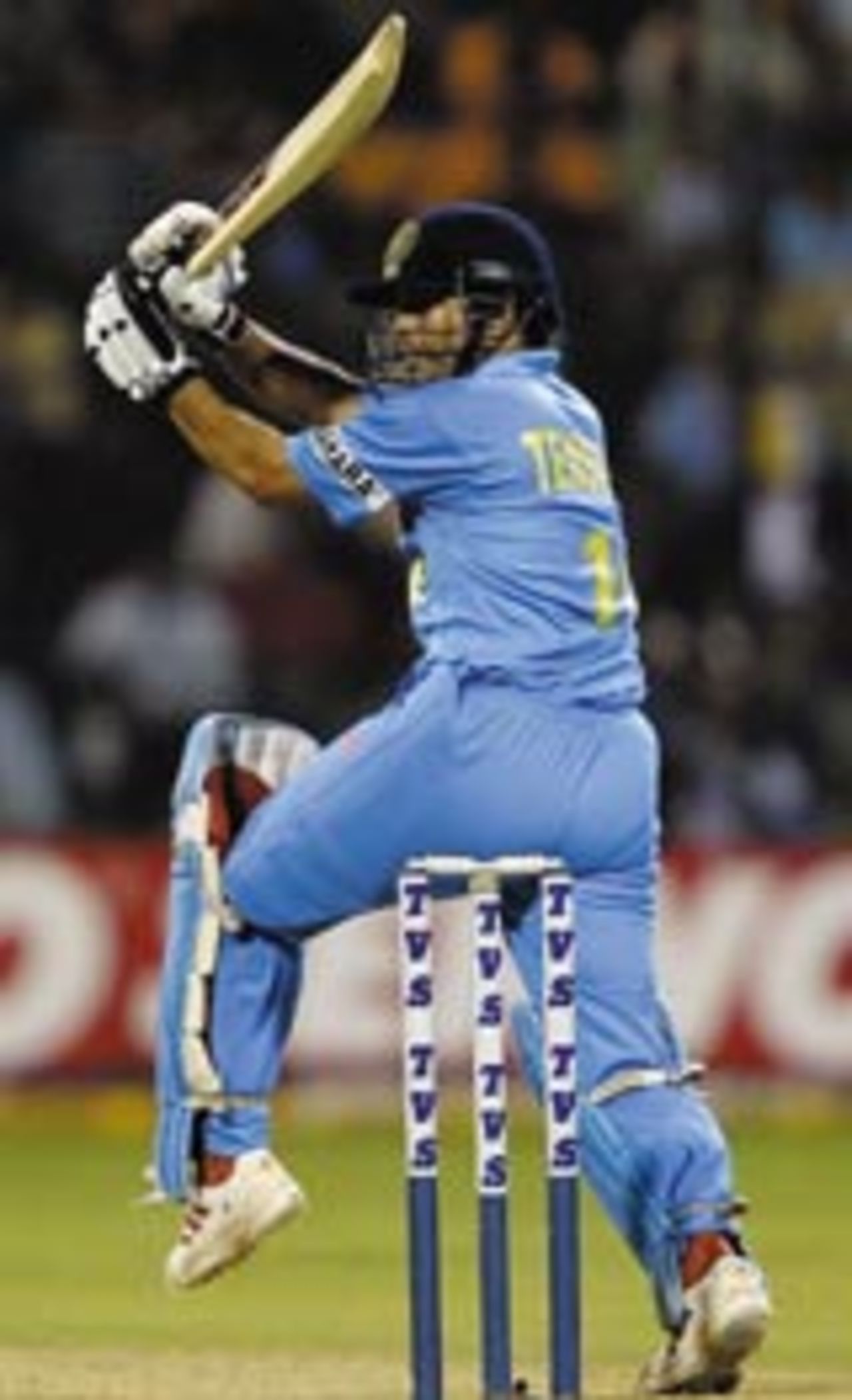 Sachin Tendulkar plays the pull, India v Australia, TVS Cup, Bangalore, November 12, 2003