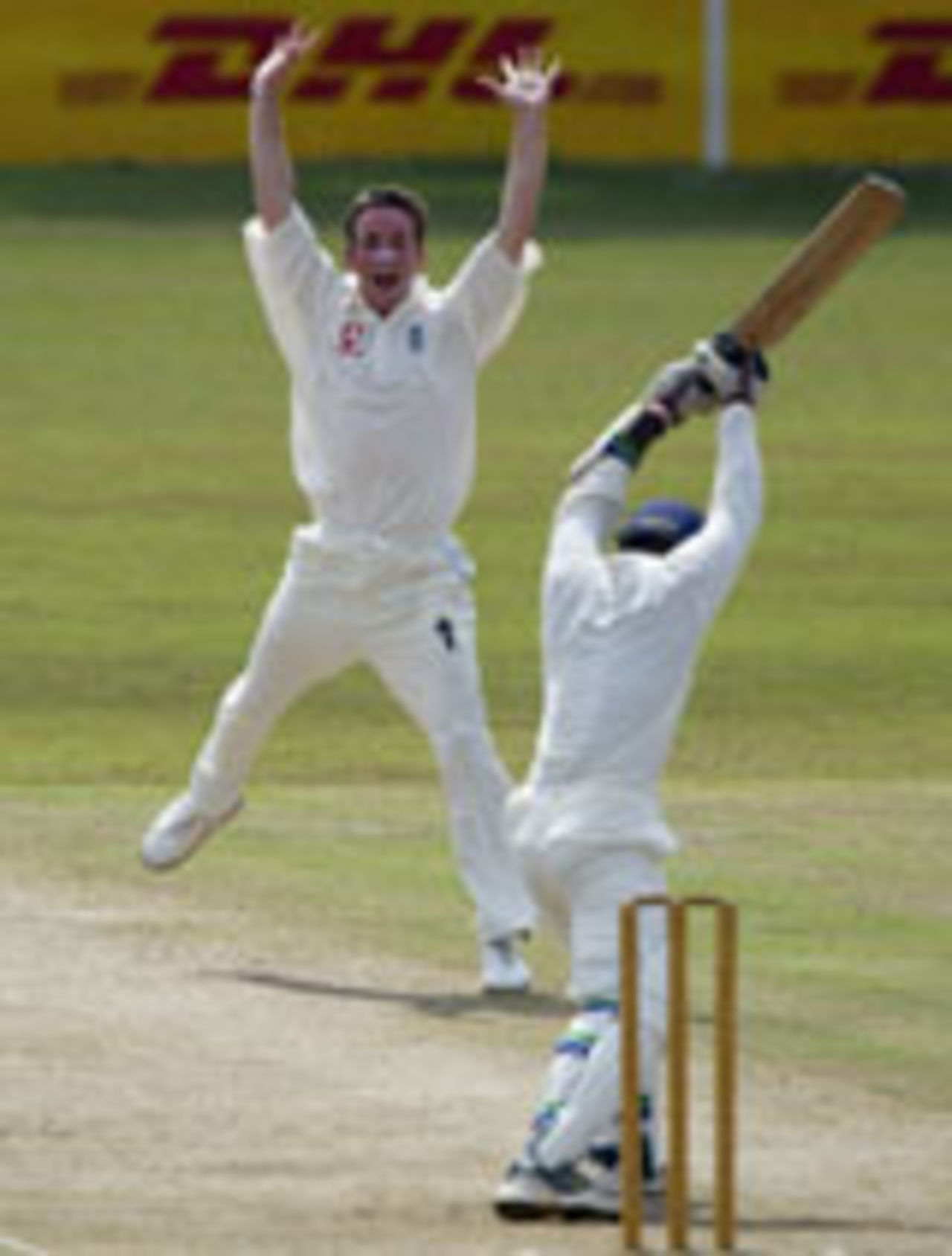 Jamess Kirtley celebrates wicket, Sri Lanka Board XI v England XI, Colombo, November 26, 2003