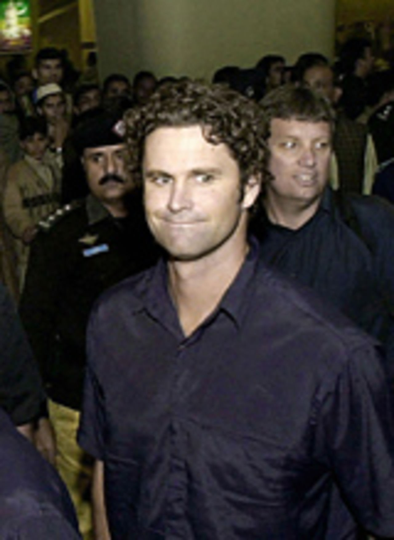 High security as the New Zealand squad arrives in Lahore, November 28, 2003