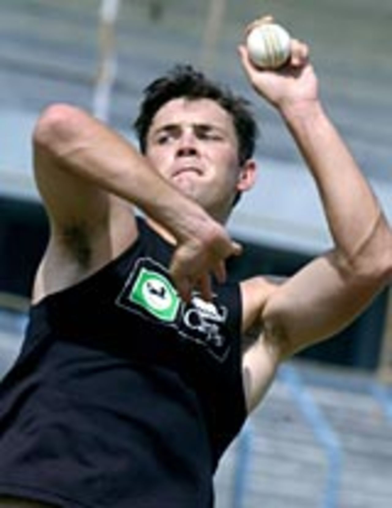 James Franklin loosens up in the nets at Chittagong, November 1, 2004