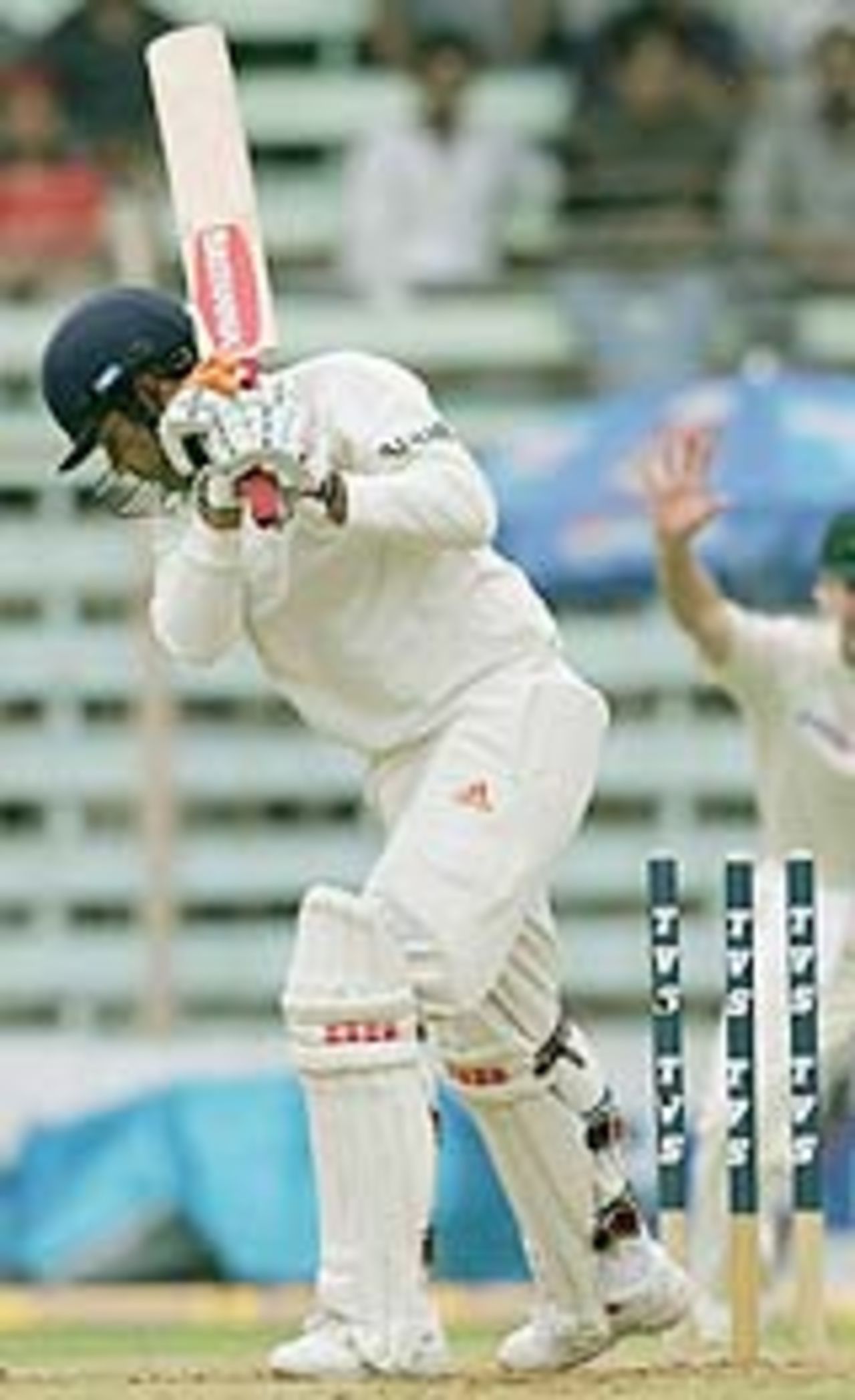 Virender Sehwag gets bowled, India v Australia, 1st Test, Mumbai, November 3, 2004