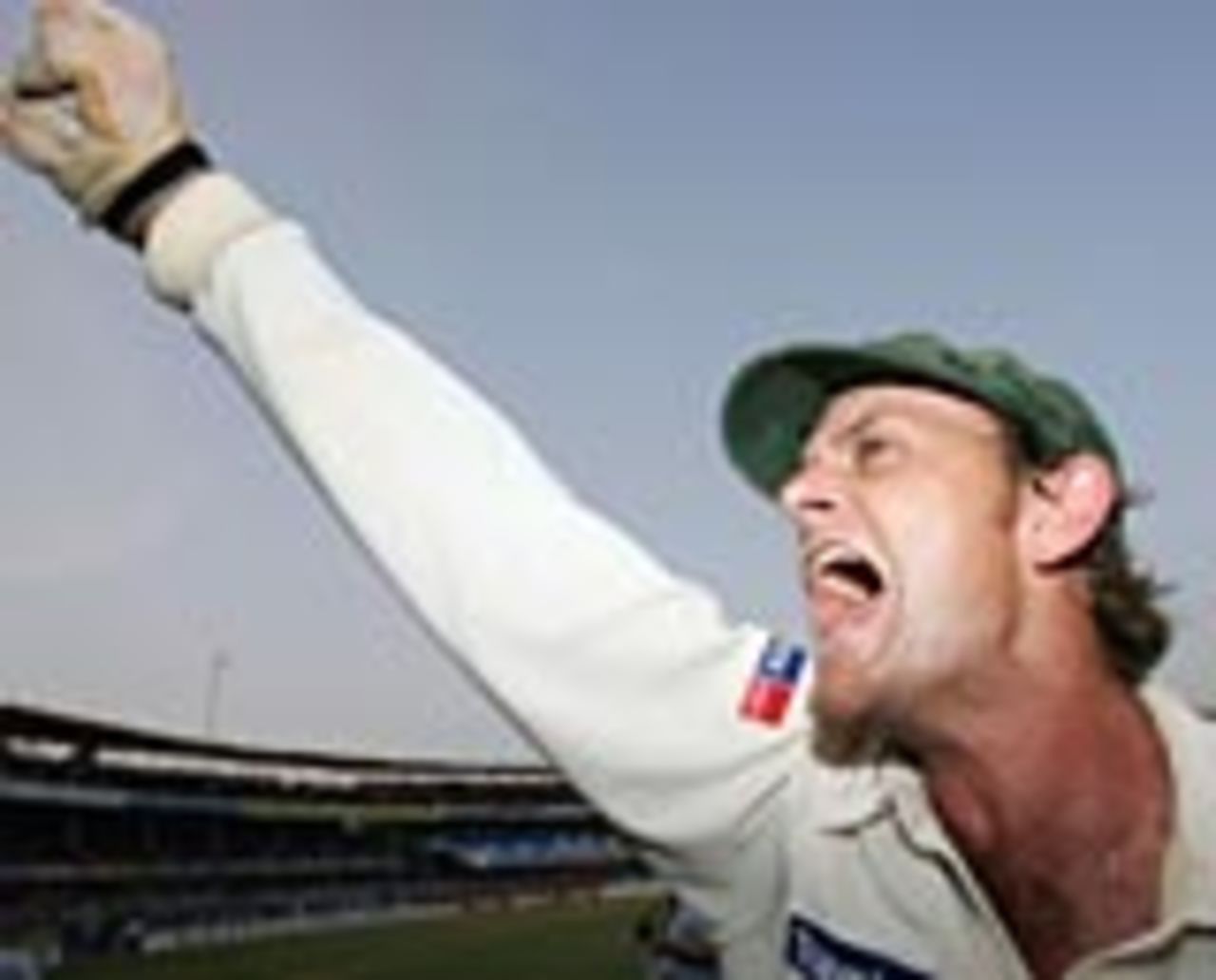 adam gilchrist celebrates after winning the third Test at Nagpur