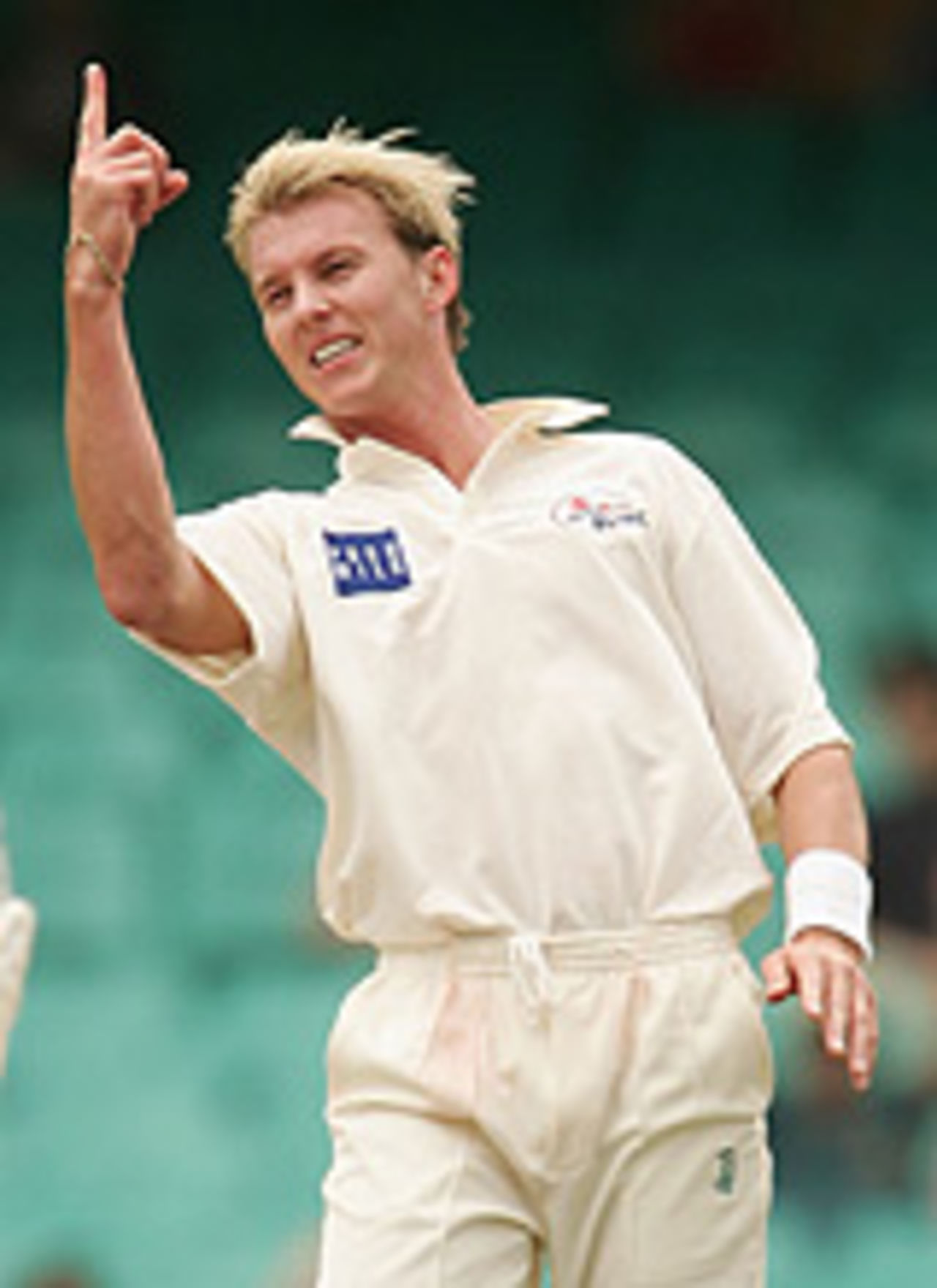 Brett Lee celebrates a wicket