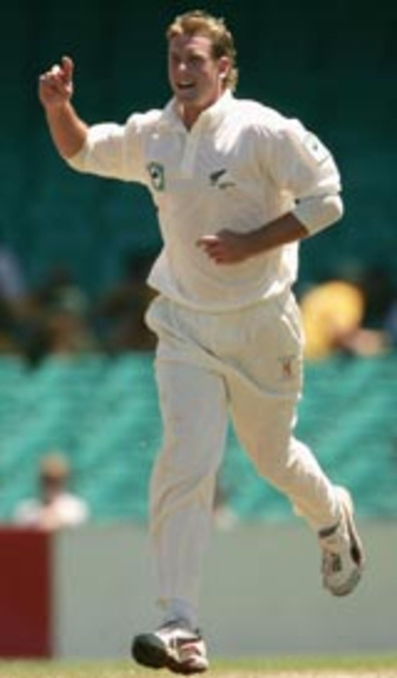 Ian Butler celebrates after taking a wicket, New South Wales v New Zealand, SCG, November 12 2004