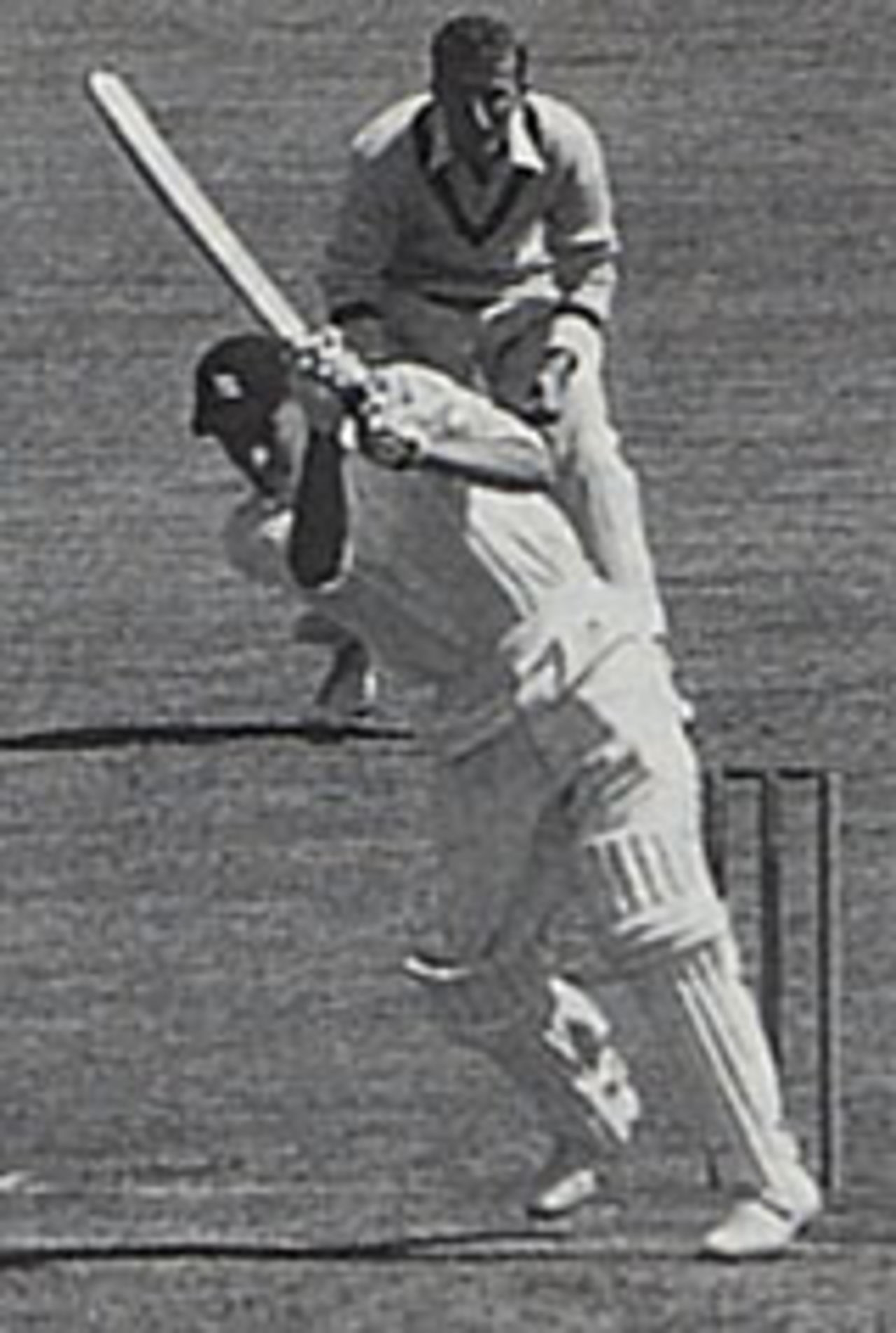 Peter May, on his way to a century in the Sydney Test, 1954-55