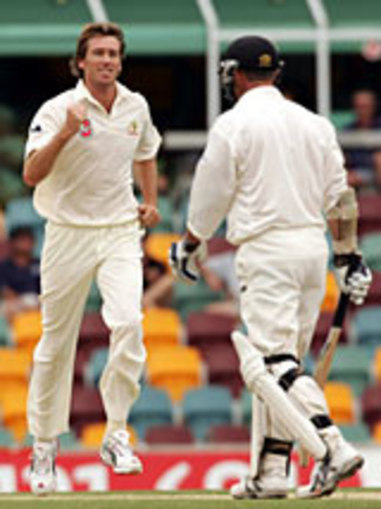 Glenn McGrath celebrates dismissing Mark Richardson, Australia v New Zealand, 1st Test, Brisbane, November 21, 2004