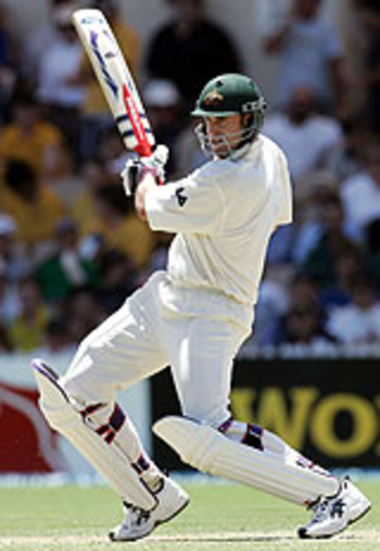 Matthew Hayden carves through the off side, during the second Test against New Zealand, Adelaide, November 25, 2004