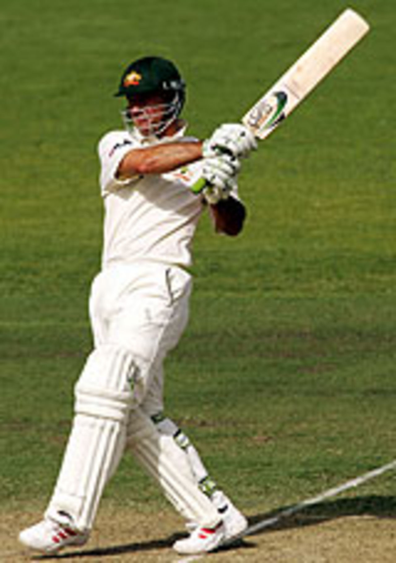 Ricky Ponting plays a pull stroke during his innings of 68, on the first day of the second Test at Adelaide, Australia v New Zealand, 2nd Test, Adelaide, November 26, 2004
