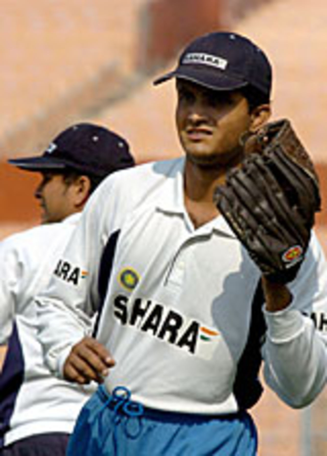 Sourav Ganguly with a baseball glove, Kolkata, November 26 2004