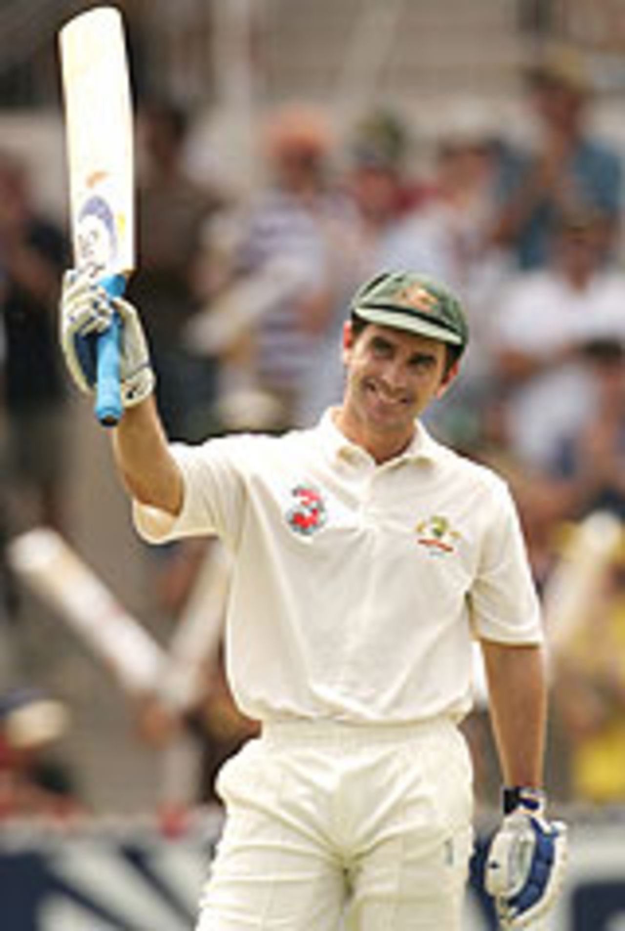 Justin Langer reaches his double-century, as Australia extend their dominance of the second Test against New Zealand, Adelaide, November 25, 2004