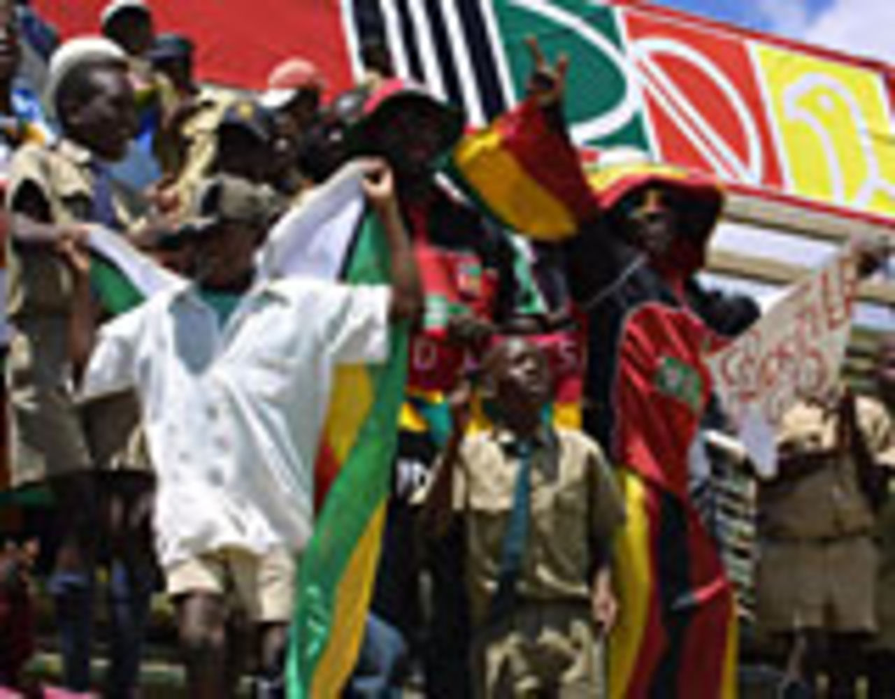 Zimbabwe supporters, Zimbabwe v England, first ODI, Harare, November 28 2004