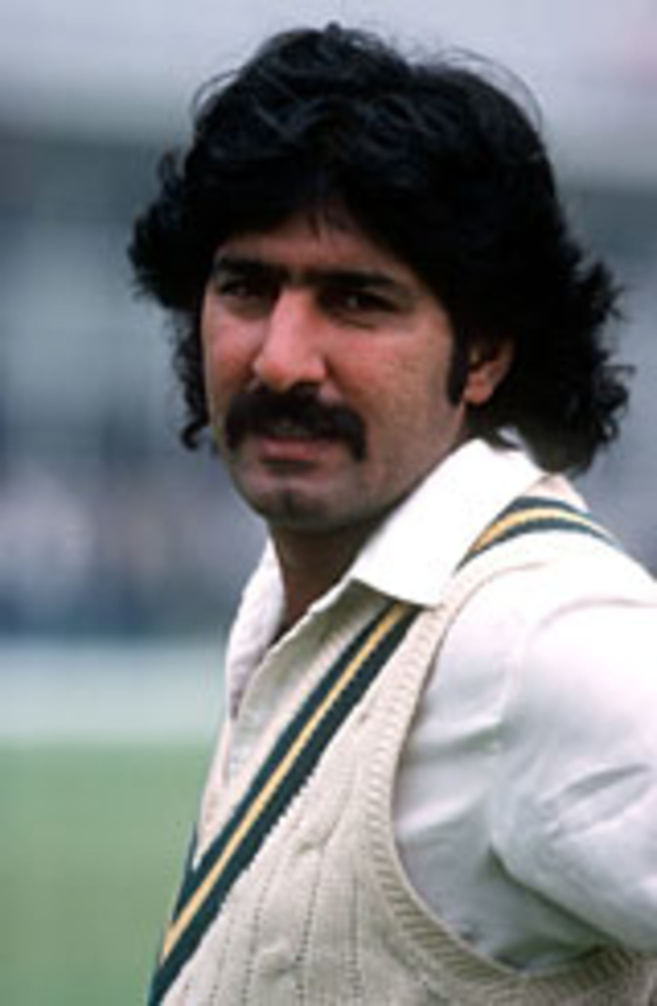 Sarfraz Nawaz fielding during the World Cup semi-final against West Indies at The Oval, June 1 1979