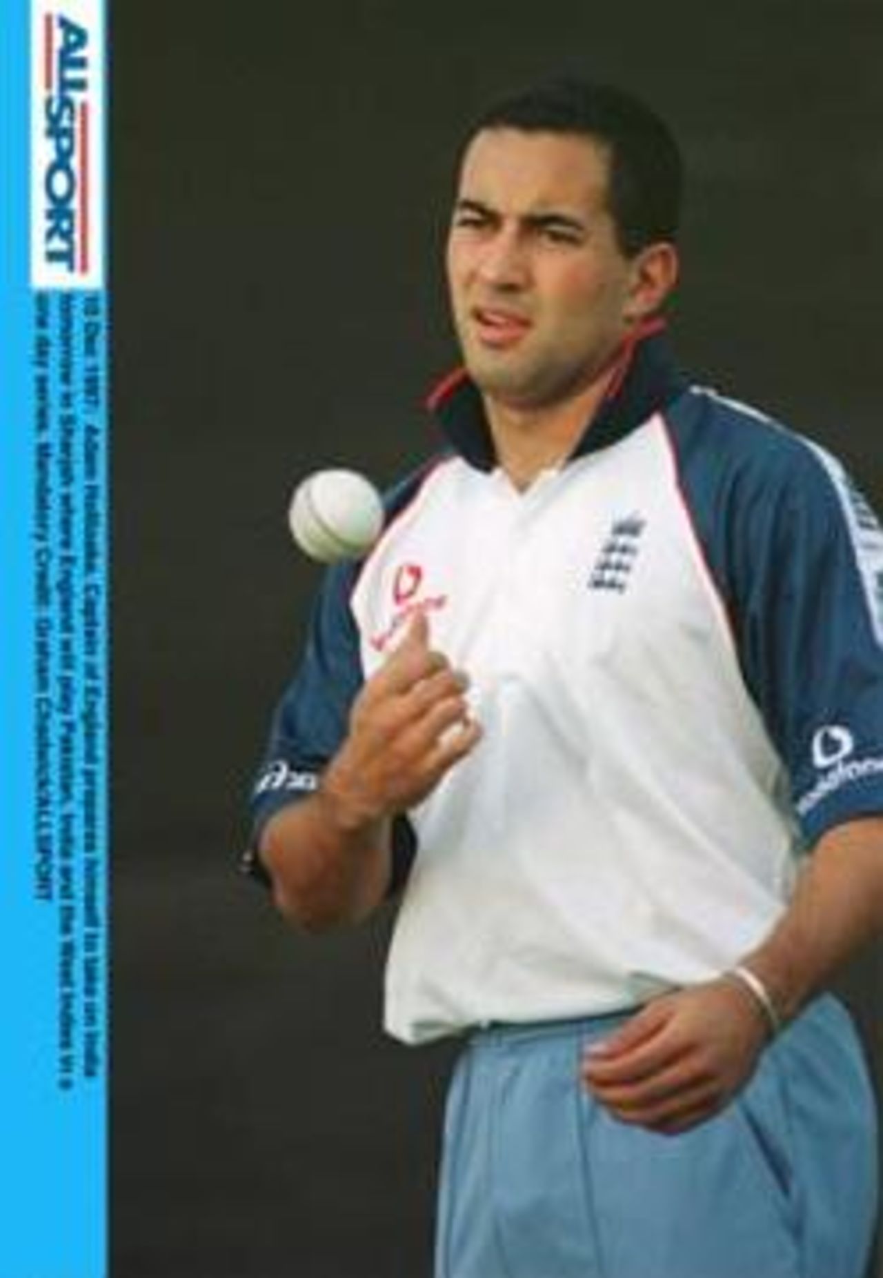 Adam Hollioake practices at Sharjah prior to the Champion's Trophy