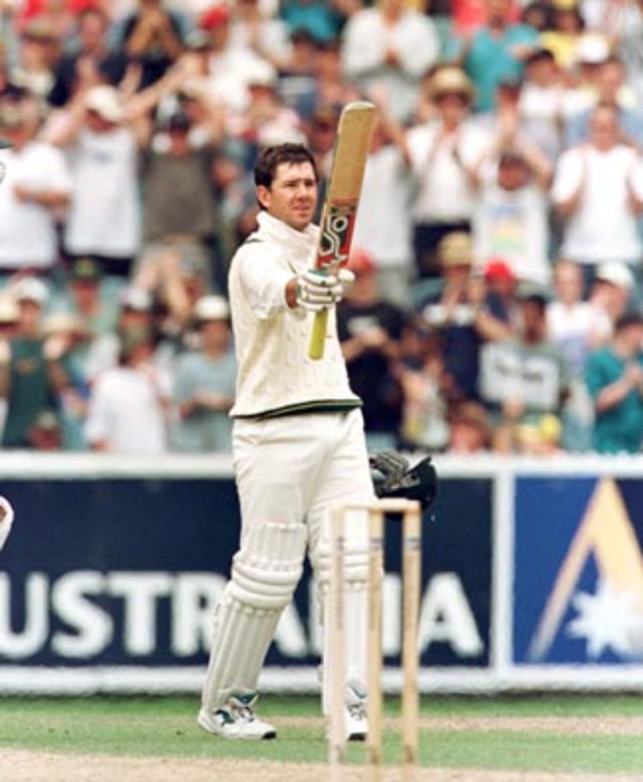 Ricky Ponting gets his 100 during the 2nd day of the Australia v South Africa Test match at the MCG in Melbourne. December 27th 1997.