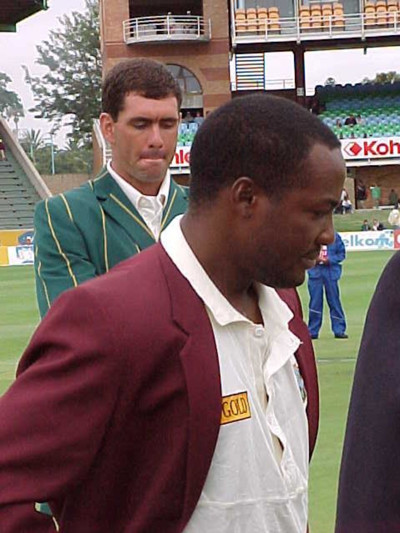 Brian Lara contemplates his options after winning the toss Cronje watches West Indies in South Africa, 1998/99, 2nd Test South Africa v West Indies St George's Park, Port Elizabeth 10 December 1998