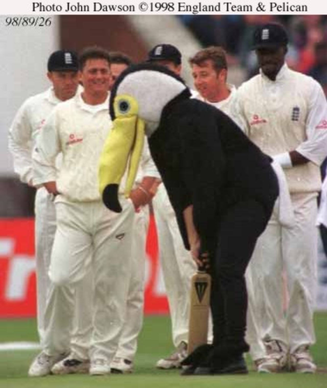 England team and a pelican