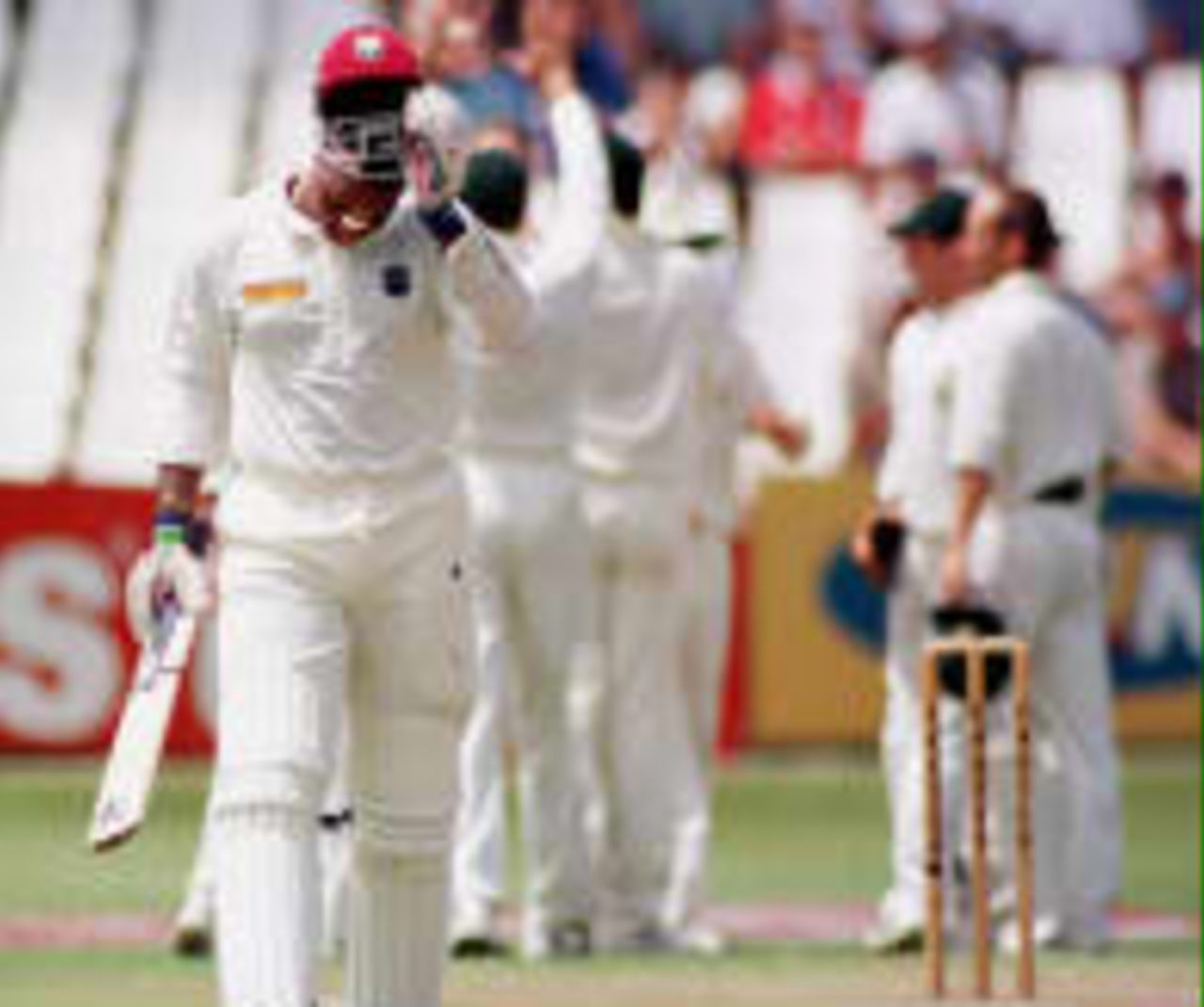 Wallace returns to the pavillion after being dismissed by  Donald West Indies in South Africa, 1998/99, 3rd Test South Africa v West Indies Kingsmead, Durban 28 December 1998