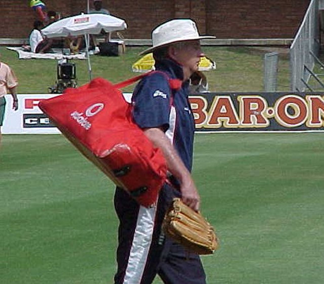 England coach Duncan Fletcher leads the practice session before play on day 3 of the second Test between England and South Africa in Port Elizabeth. (11 December 1999)